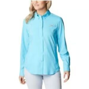 Columbia | Turquoise PFG Tamiamii Long Sleeve Fishing Shirt Hiking Outdoors M